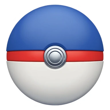 Royal blue top half white bottom half pokeball sticker