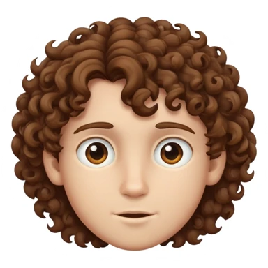 Boy with curly brown hair  sticker
