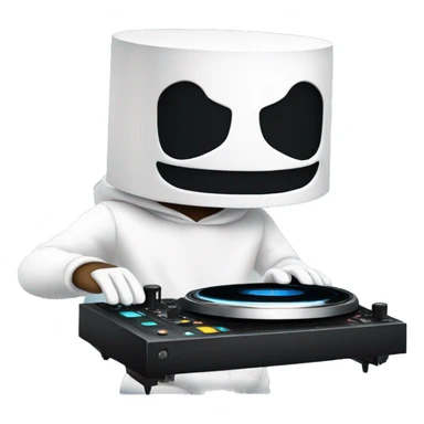DJ marshmello playing music with a friend sticker