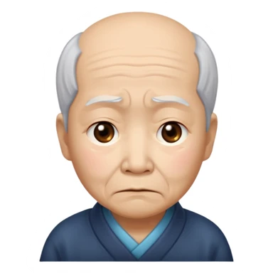 old chinese showing Sadness - feeling of sorrow or unhappiness sticker