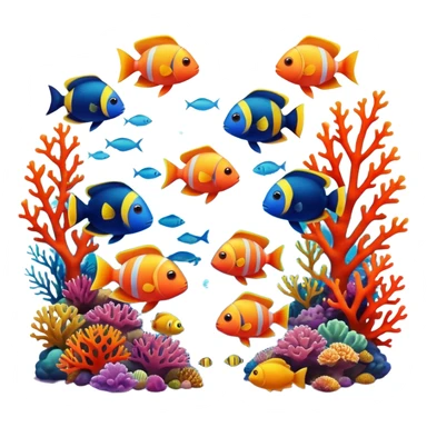 Tropical reef sticker