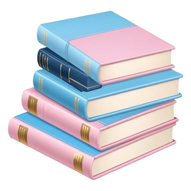 books light pink and light blue sticker