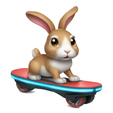 Bunny riding a hoverboard  sticker