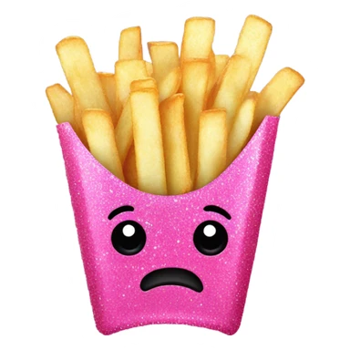Pink hot chips with glitter  sticker