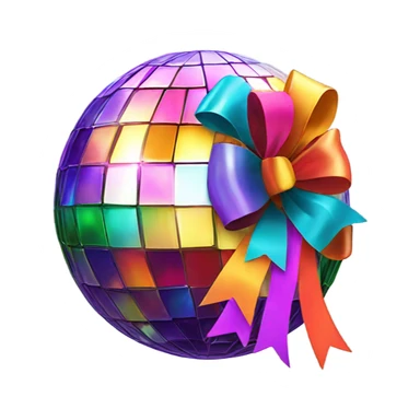 Disco ball with bow sticker