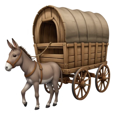 donkey with a big farm wagon, wagon is the main focus sticker