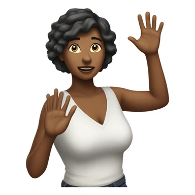 Women with hands up, like arrest sticker