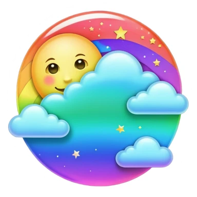 444 rainbow moon sticker