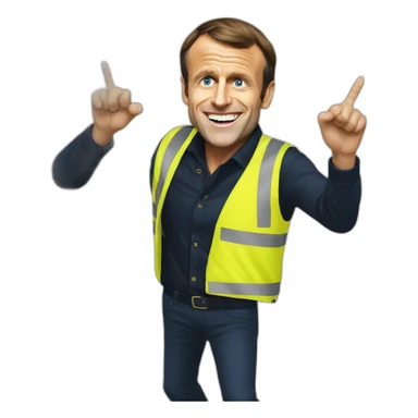 Emmanuel Macron in yellow vest midle finger dancing to yellow vest music sticker