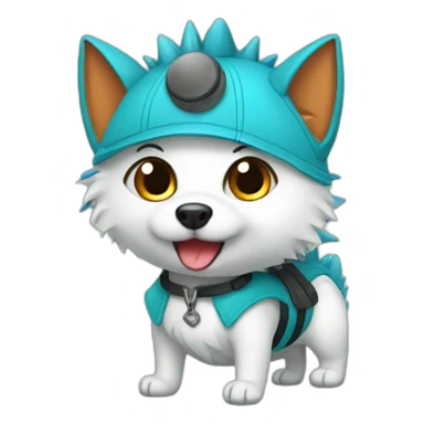 spitz with dinosaur outfit sticker