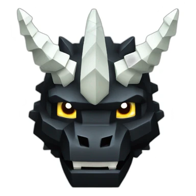 Minecraft Black Godzilla Head With Diamond Unicorn Horn sticker
