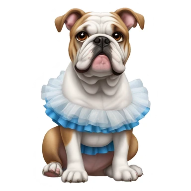 A bulldog in a tutu ￼￼ sticker