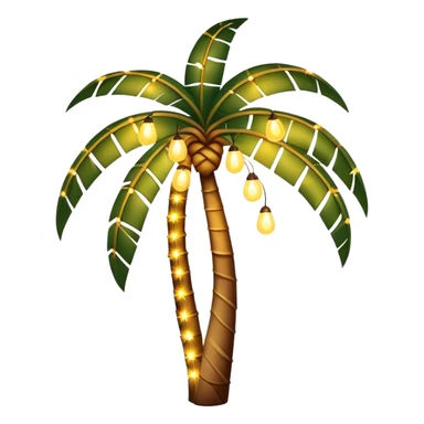 fairy lights around a palm tree sticker