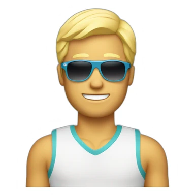 blond men with racing sunglasses sticker