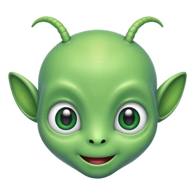 The face of a cute alien with two antennae and two eyes sticker