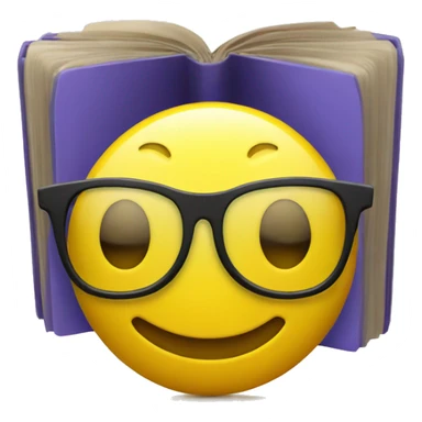 yellow smiley face with glasses with book sticker