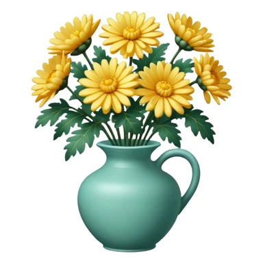 chrysanthemums in a hand shaped vase sticker