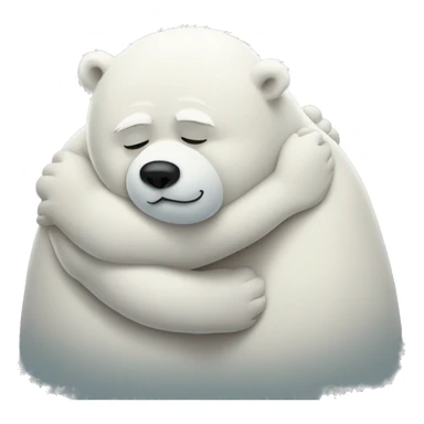 polar bear hugging fat man Jonah hill   sticker