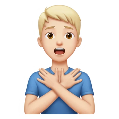 hands crossed neck screaming  sticker