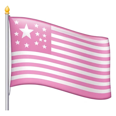 American flag with pink stripes instead of red, white stars on a light pink background sticker