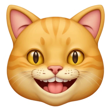 awkward smiling yellow cat human teeth  sticker