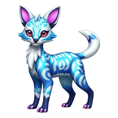 Icy floral shiny colorful neon bright vibrant patterned Genet-Absol-Zeraora-Primagen-fusion-creature  sticker