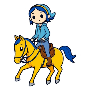 Coraline on a horse  sticker