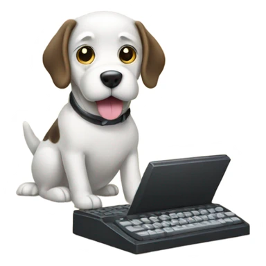 dog typing sticker