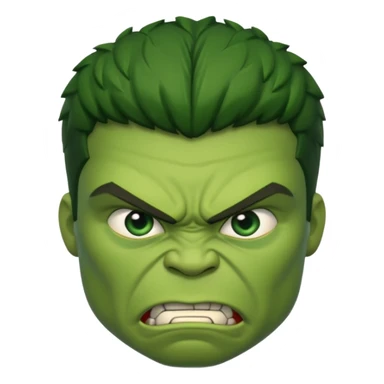 young Hulk  angry  character face only front face different sticker