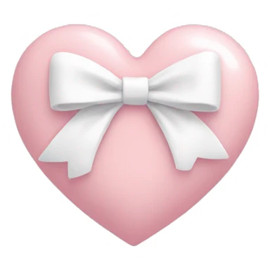 Pastel pink heart with white bow sticker