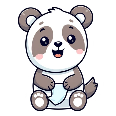 Cute panda on the toilet sticker