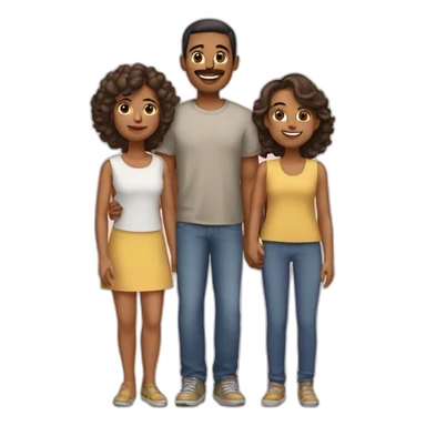 Familia de 5 personas hija y dos hijos sticker