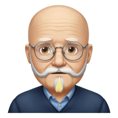 old man bald with beard and glasses sticker