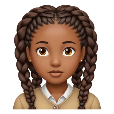 Black girl with braids  sticker
