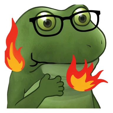 Silly guy with glasses on fire  sticker