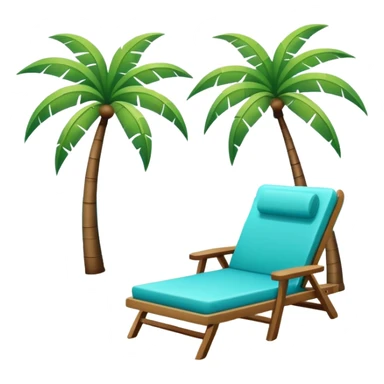 Beach paradise with palm trees and lounge chair sticker