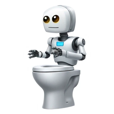 A robot in a toilet  sticker