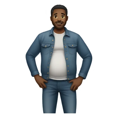 Pregnant man wearing jeans sticker