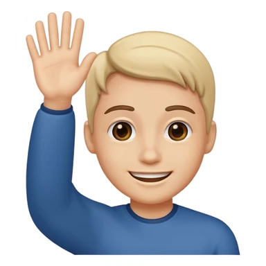 Awkward smile waving sticker