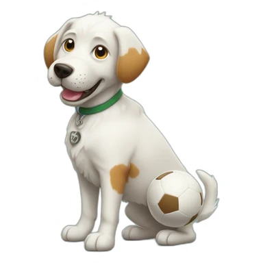 Dog playing soccer sticker