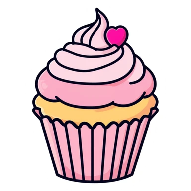 cupcake with pink icing sticker