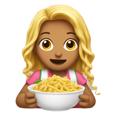 girl eating pasta  sticker