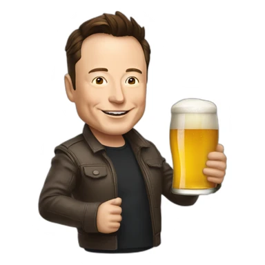 Elon Musk qui boit une bière  sticker