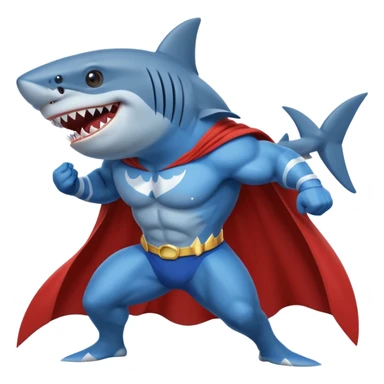 superhero shark sticker