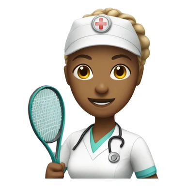 White nurse playing tennis sticker