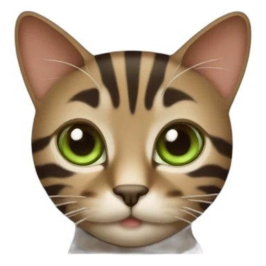 green eyes brown striped cat sticker