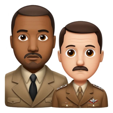 Hitler and kayne west sticker