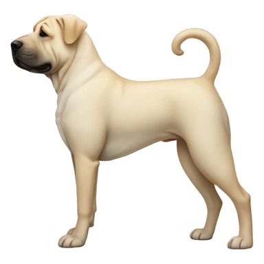 White dog full body sharpei ears and tail girl perfect side profile  sticker
