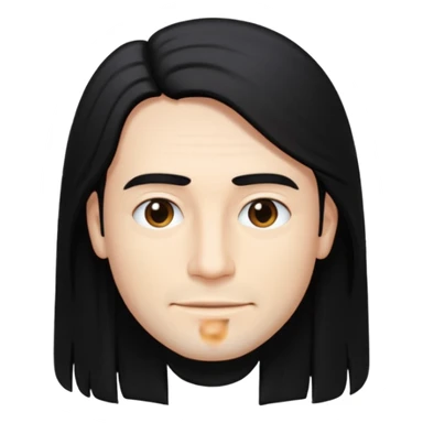 man with long hair but no wrinkles in 2d sticker