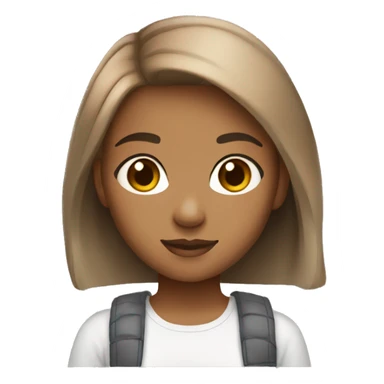 13 year old girl light brown skin,brown eyes,brown shorthair sticker